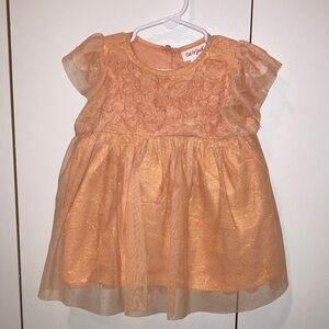 Cat & Jack Peach Dress with Floral Accents
